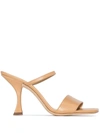 BY FAR NAYLA 85MM LEATHER SANDALS