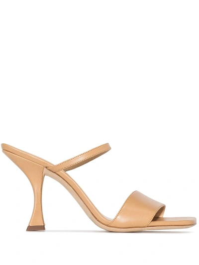 By Far Nayla 85mm Leather Sandals In Neutrals