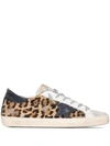 Golden Goose Superstar Distressed Leather And Calf Hair Sneakers In Brown
