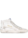 Golden Goose Leather And Suede Slide Sneakers In White