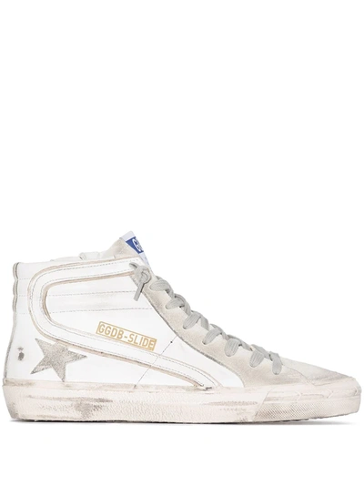 Golden Goose Leather And Suede Slide Sneakers In Bianco
