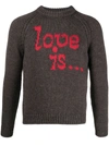 Dsquared2 Brown Love Is... Man Knit Sweater In Brown