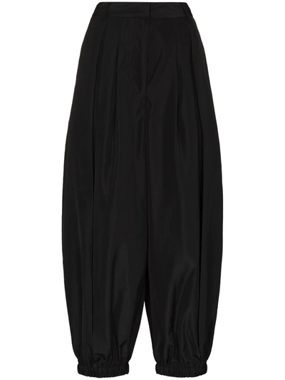 Tibi The Italian Sporty Nylon Pleated Balloon Pant In Black