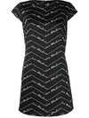 LOVE MOSCHINO LOGO PRINT SHIFT DRESS