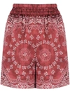 GOLDEN GOOSE BANDANA-PRINT SATIN SHORTS