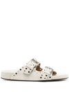 Isabel Marant Stud-embellished Slip-on Sandals In Neutrals