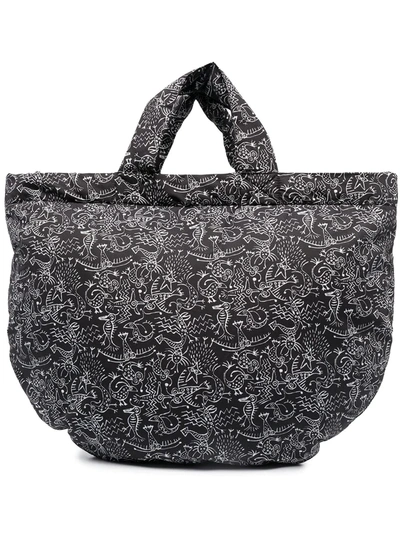 10 Corso Como Printed Tote Bag In Black