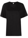 Totême Toteme Women's Black Logo-embroidered Organic Cotton T-shirt In Black