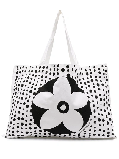 10 Corso Como Floral Polka-dot Print Tote Bag In White