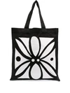 10 Corso Como Abstract Floral Print Tote Bag In Black