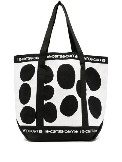 10 Corso Como Two-tone Tote Bag In Black