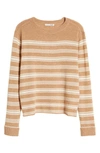 Reformation Cashmere Boyfriend Sweater In Camel Stripe