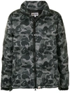 A Bathing Ape Abc Camo-print Puffer Jacket In Grey