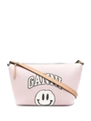 GANNI SMILEY PRINT SHOULDER BAG