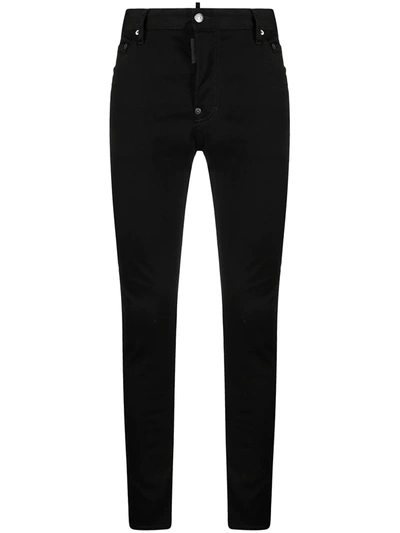 Dsquared2 Cotton Cargo Trouser With Logo Patch In Black