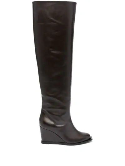 Dorothee Schumacher Sophisticated Chic Leather Over-the-knee Boots In Brown