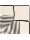 Totême Silk Scarf With Monogram In The Middle In Neutrals