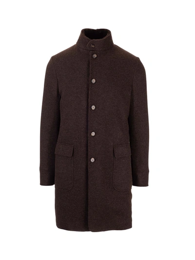 Loro Piana Cashmere Coat In Dark Brown