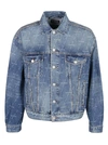 BALENCIAGA BALENCIAGA ALLOVER LOGO DENIM JACKET