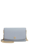 Tory Burch Robinson Chain Wallet Crossbody Bag In Cloud Blue/ Rolled Brass