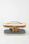 Paravel See-all Large Leather-trimmed Canvas And Tpu Cosmetics Case In Cream