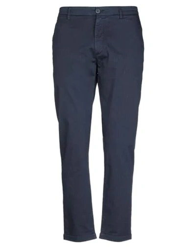 Re-hash Re_hash Man Pants Midnight Blue Size 30 Cotton, Elastane In Dark Blue