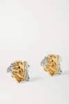 VERSACE MEDUSA GOLD AND SILVER-TONE EARRINGS