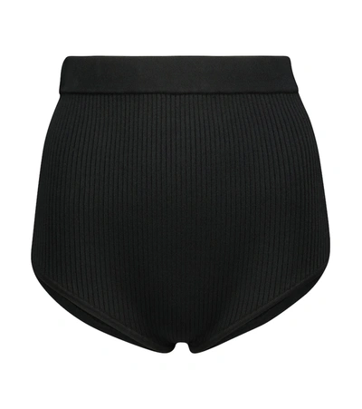 Sir Agnes Ribbed-knit Briefs In Black