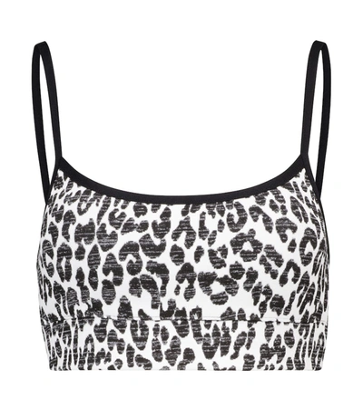 The Upside Natacha Snow-leopard Low-impact Sports Bra In Black,white