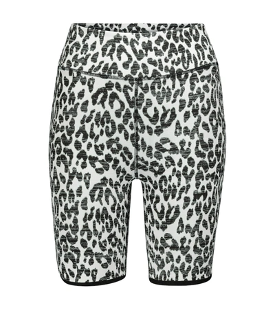 The Upside High-rise Snow Leopard-jacquard Cycling Shorts In White