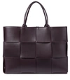 Bottega Veneta Burgundy Large Intrecciato Arco Tote In Purple