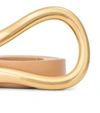Bottega Veneta Horseshoe Buckle Double Strap Belt In Beige