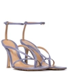 Bottega Veneta Bottega Venetta Women's Square Toe High Heel Sandals In Purple