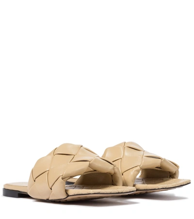Bottega Veneta Beige Intrecciato Lido Sandals In Cane Sugar