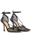 BOTTEGA VENETA STRETCH LEATHER-TRIMMED MESH PUMPS,P00531776