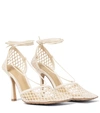 Bottega Veneta Stretch Wraparound Leather And Mesh Pumps In White