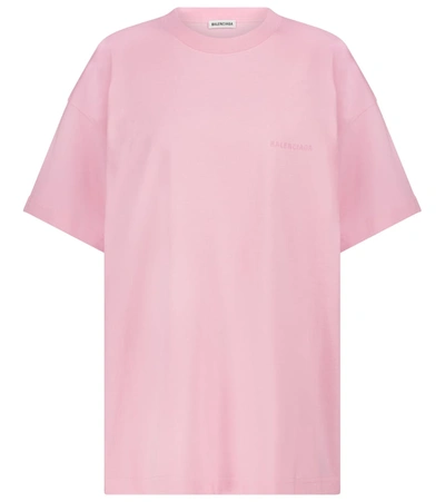 Balenciaga Oversized Cotton T-shirt In Pink