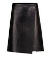 BOTTEGA VENETA LEATHER WRAP MINISKIRT,P00533231