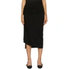 RABANNE BLACK ASYMMETRIC RUCHED SKIRT