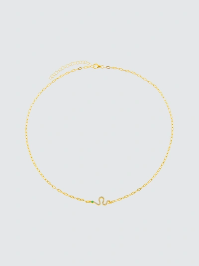 Adina's Jewels - Verified Partner Pave Snake Link Necklace In Gold