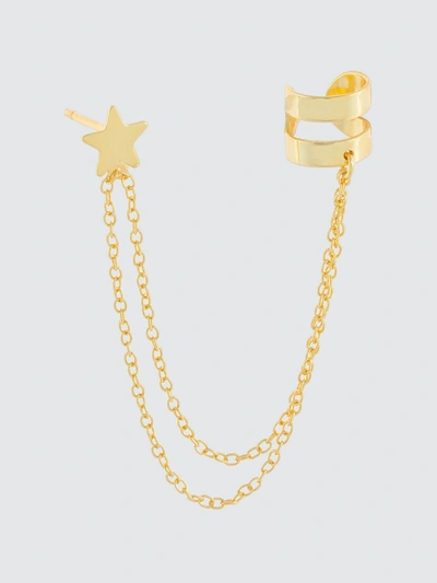 Adina's Jewels - Verified Partner Star Chain Ear Cuff In Gold