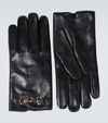 GUCCI HORSEBIT LEATHER GLOVES,P00533790