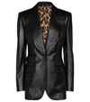 Dolce & Gabbana Single-breasted Leather Blazer In Black