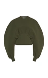 Bottega Veneta Gathered-waist Wool-blend Sweater In Green