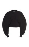 Bottega Veneta Stretch Wool Sweater With Oversize Sleeves In Black