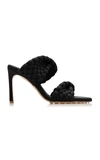 Bottega Veneta Leather Intreccio Open Top Mules 8cm In Black
