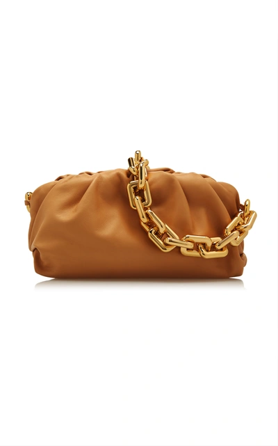 Bottega Veneta The Chain Pouch Leather Clutch In Brown