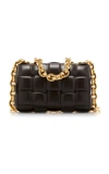 Bottega Veneta Cassette Chain-embellished Padded Intrecciato Leather Shoulder Bag In Black