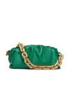 Bottega Veneta Medium Ruched Napa Chain Pouch Bag In Green