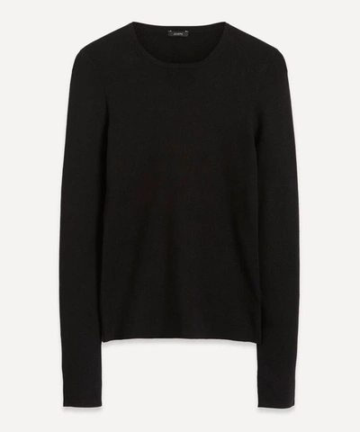 Joseph Silk Stretch Jumper In Black